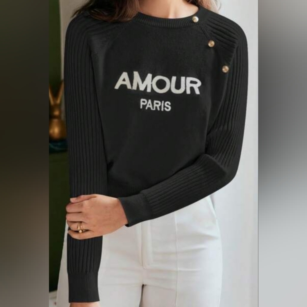 Shein Amour Black Sweater Size S/L